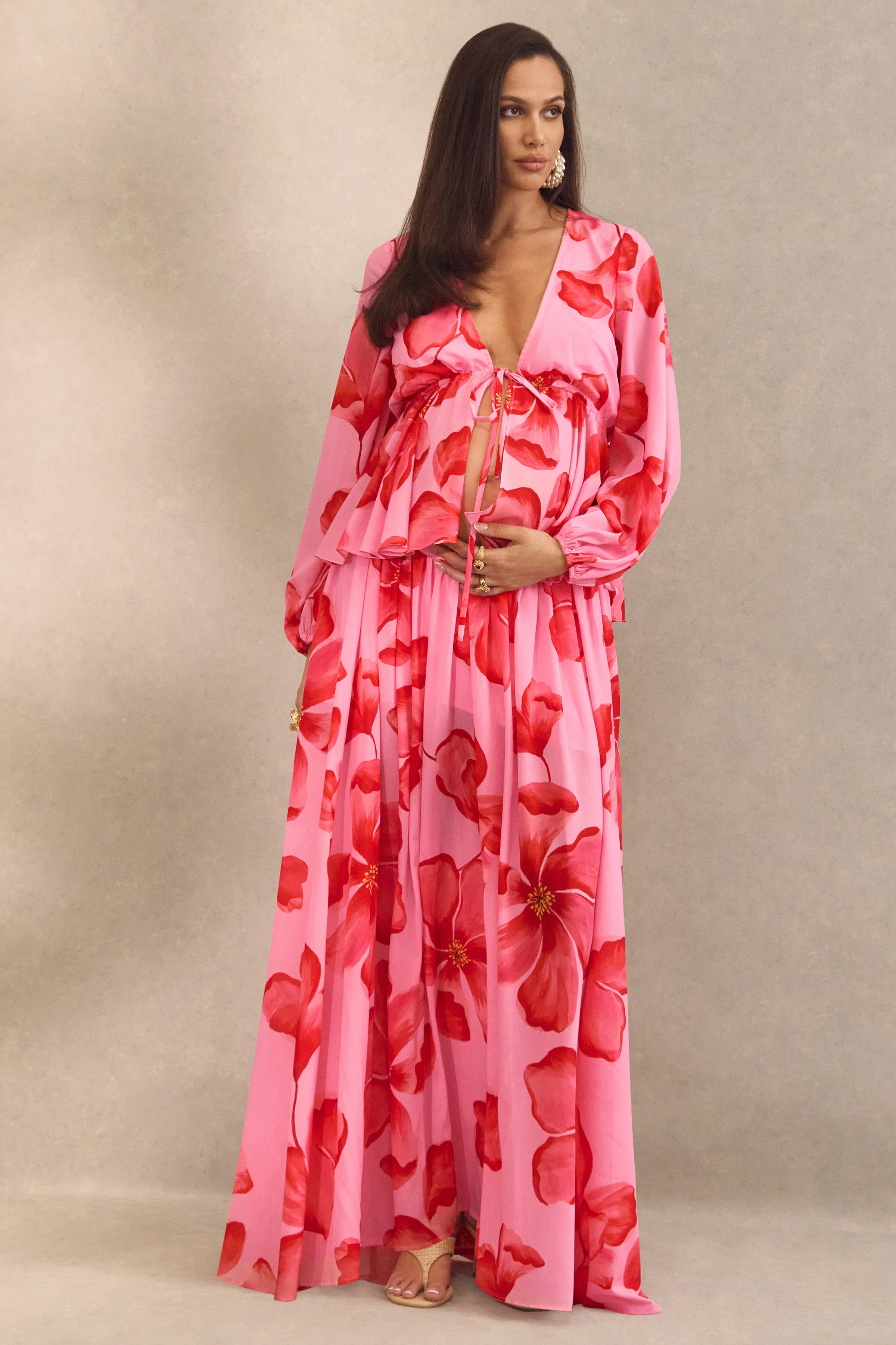 Asella | Pink Chiffon Maxi Skirt