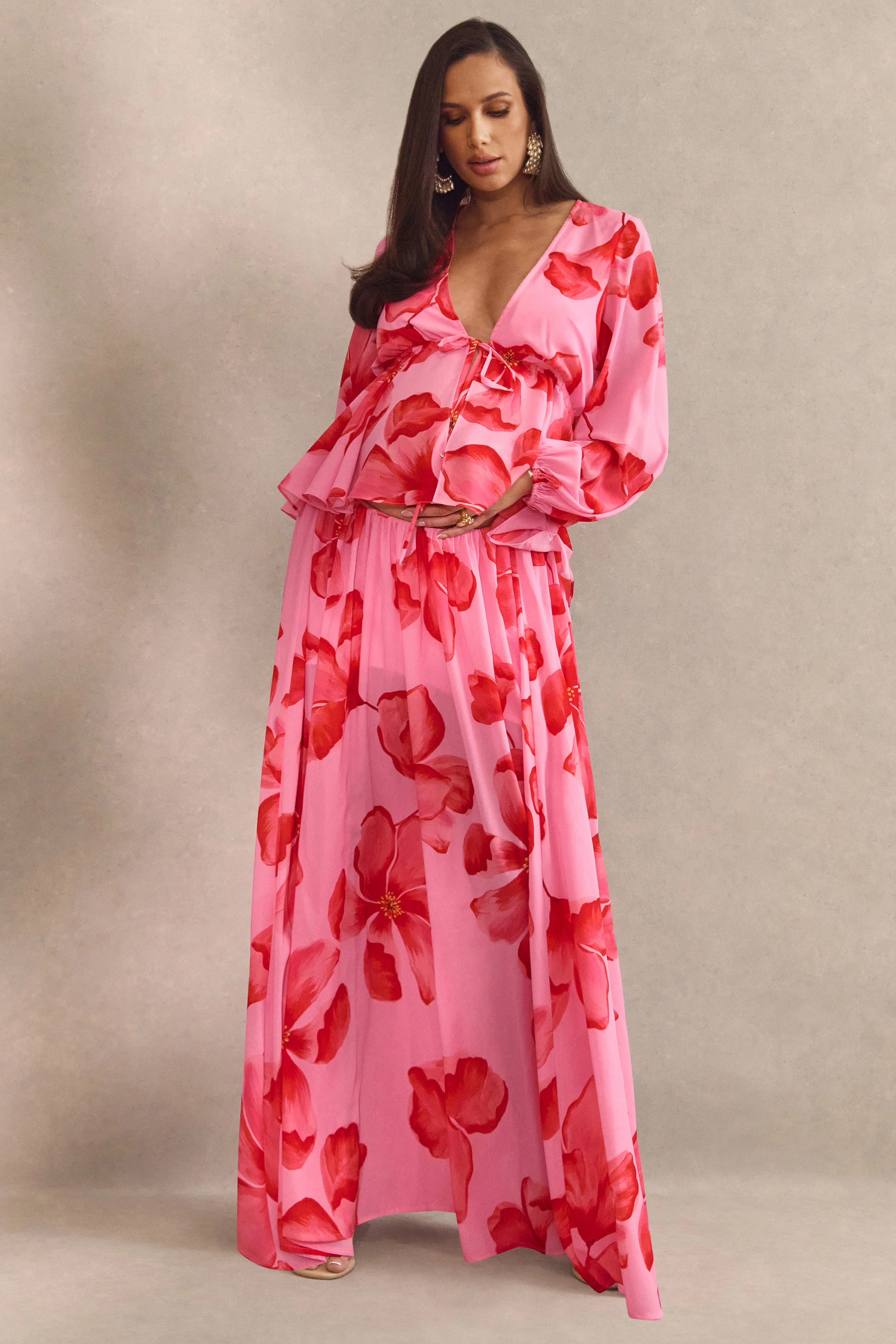Asella | Pink Chiffon Maxi Skirt - Image 6