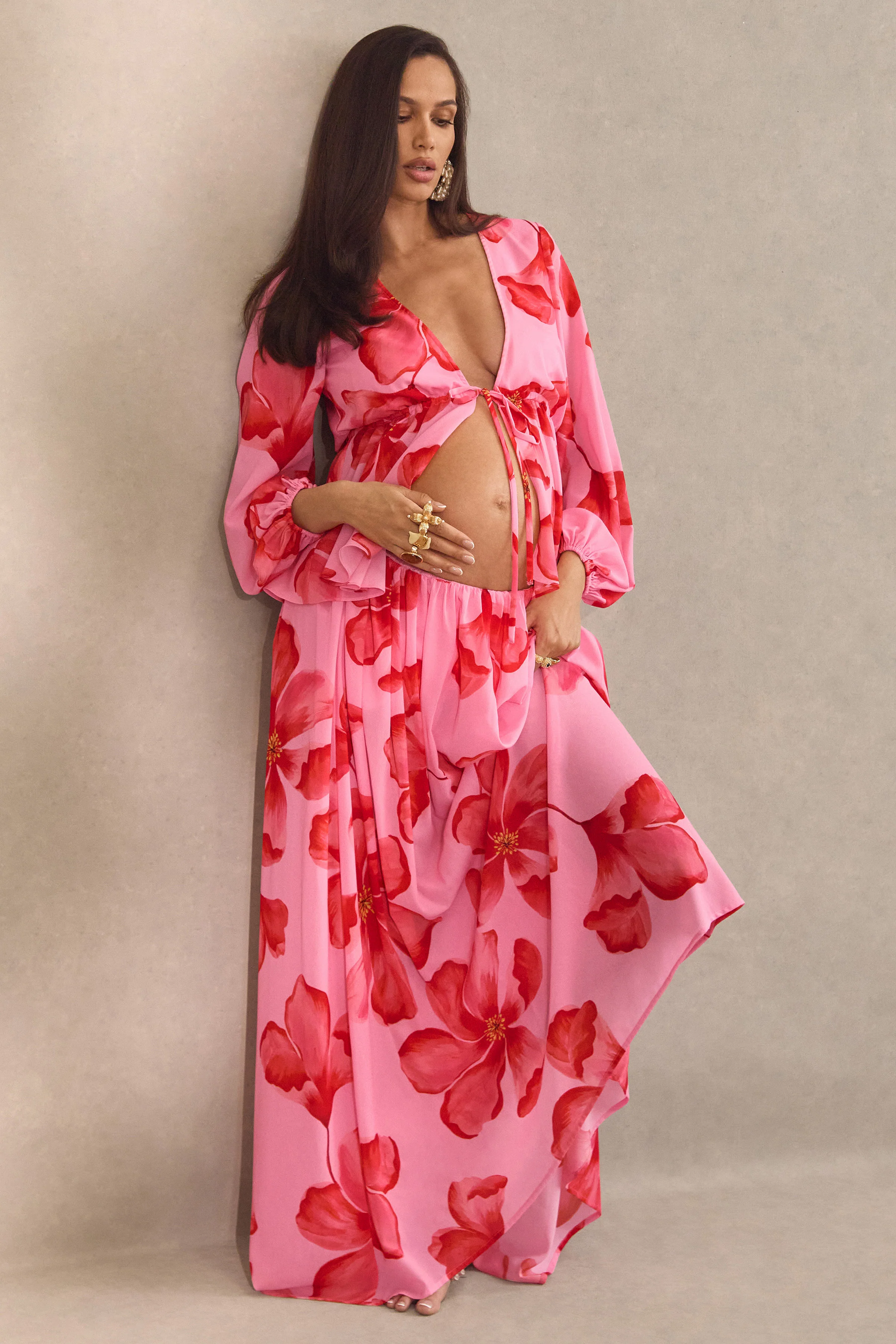 Asella | Pink Chiffon Maxi Skirt - Image 8