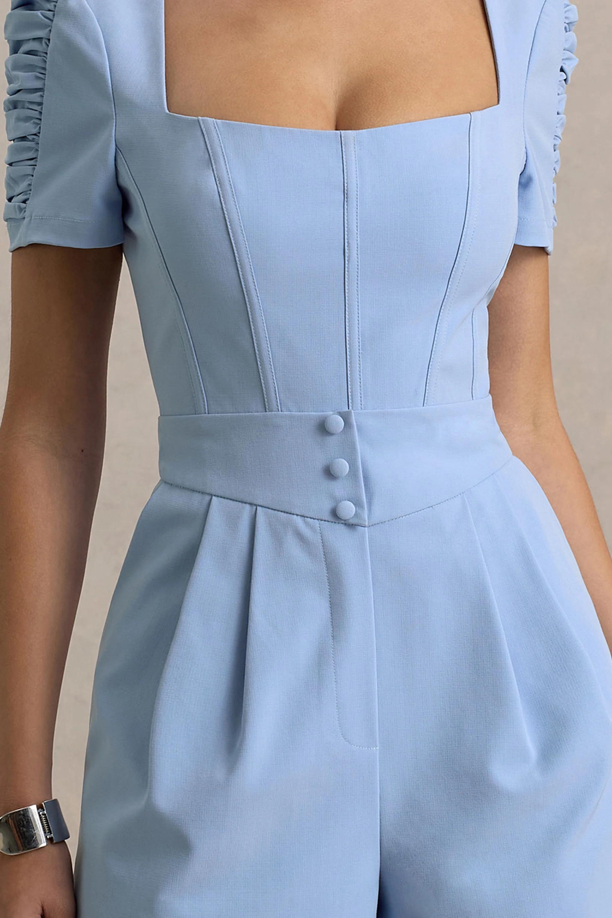 Brizzie | Light Blue Short-Sleeve Romper - Image 7