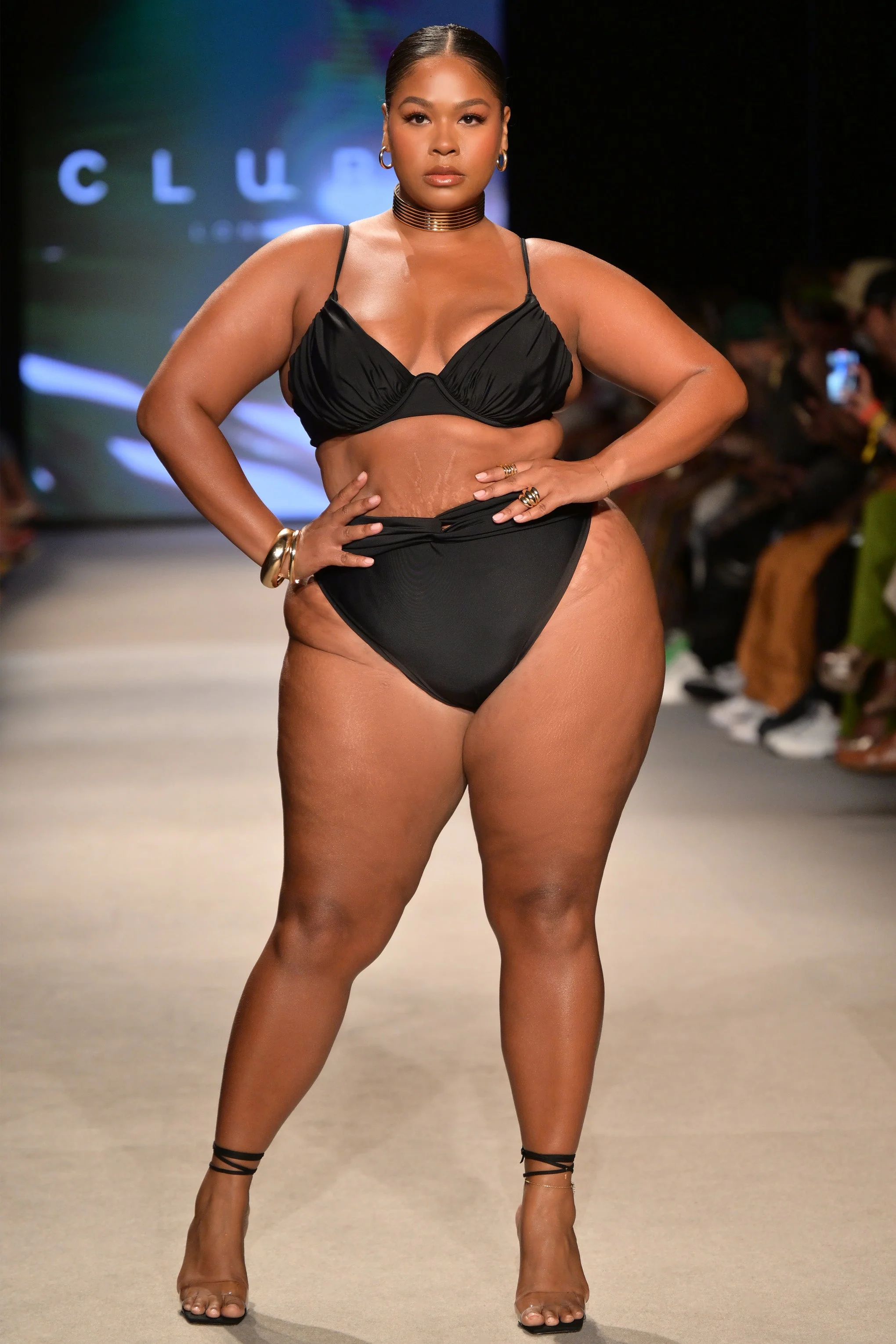 High Tide | Black High Waisted Twist Front Bikini Bottoms - Image 6