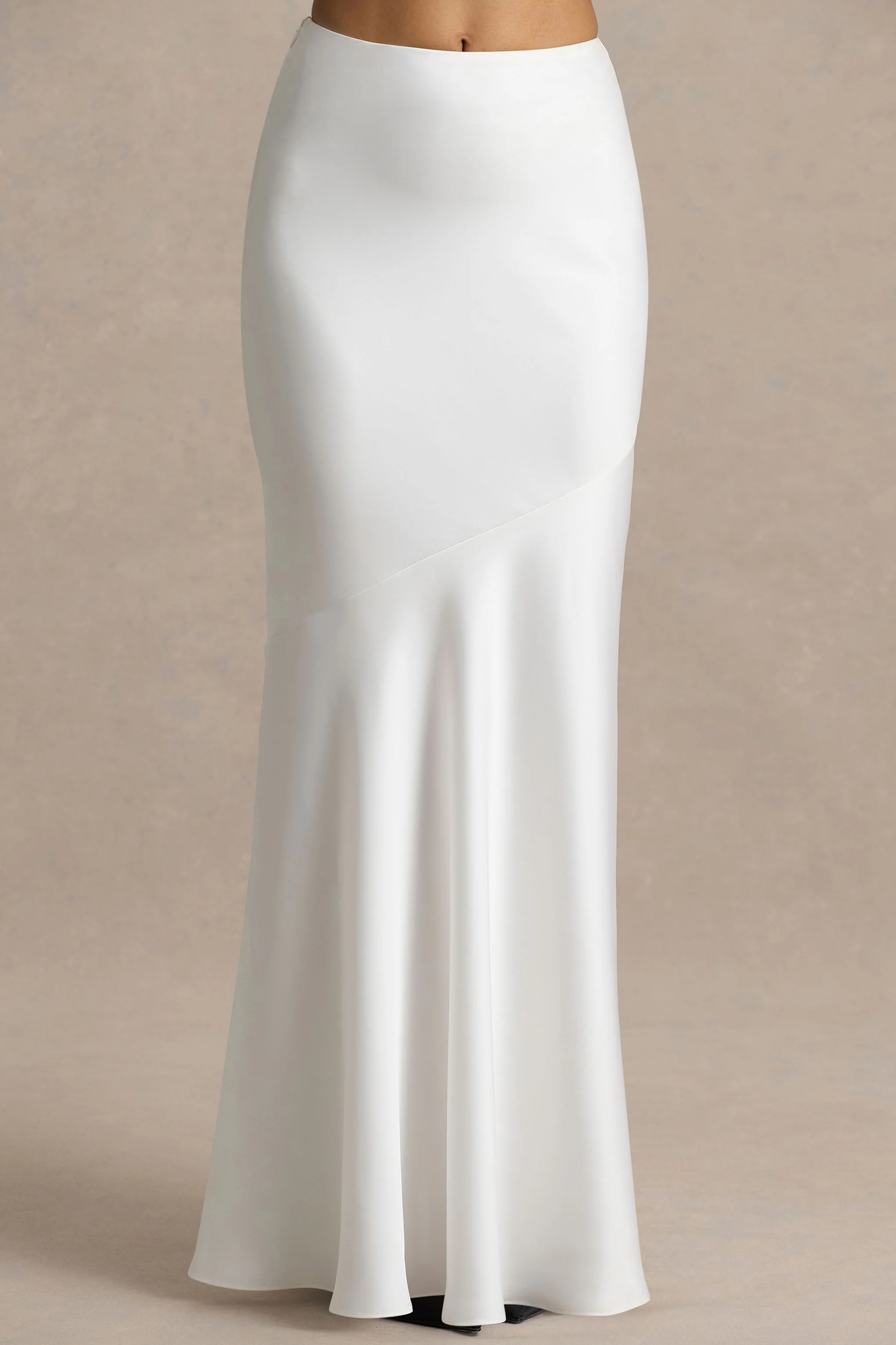 Lilah | Cream Satin Maxi Skirt - Image 3