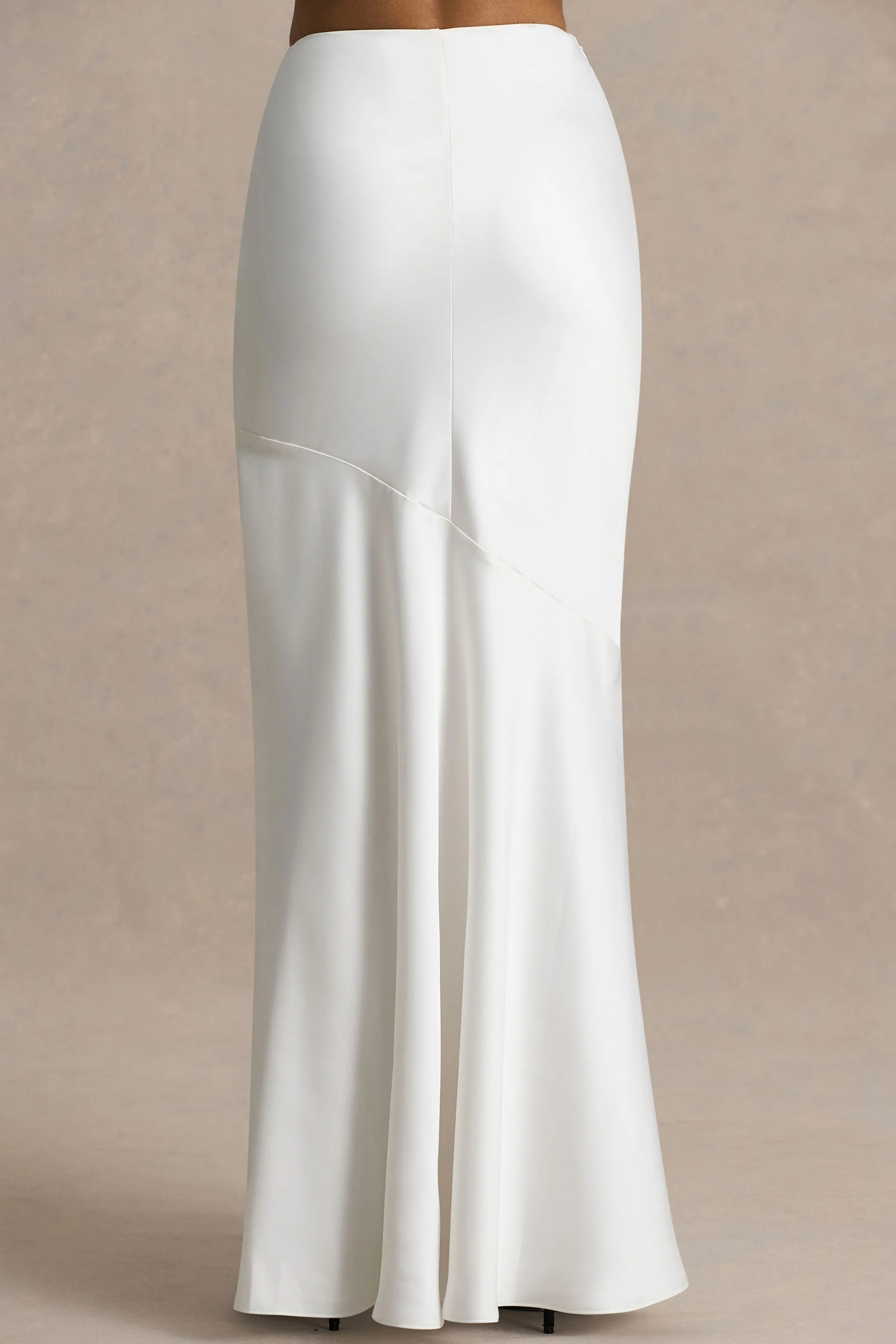 Lilah | Cream Satin Maxi Skirt - Image 4