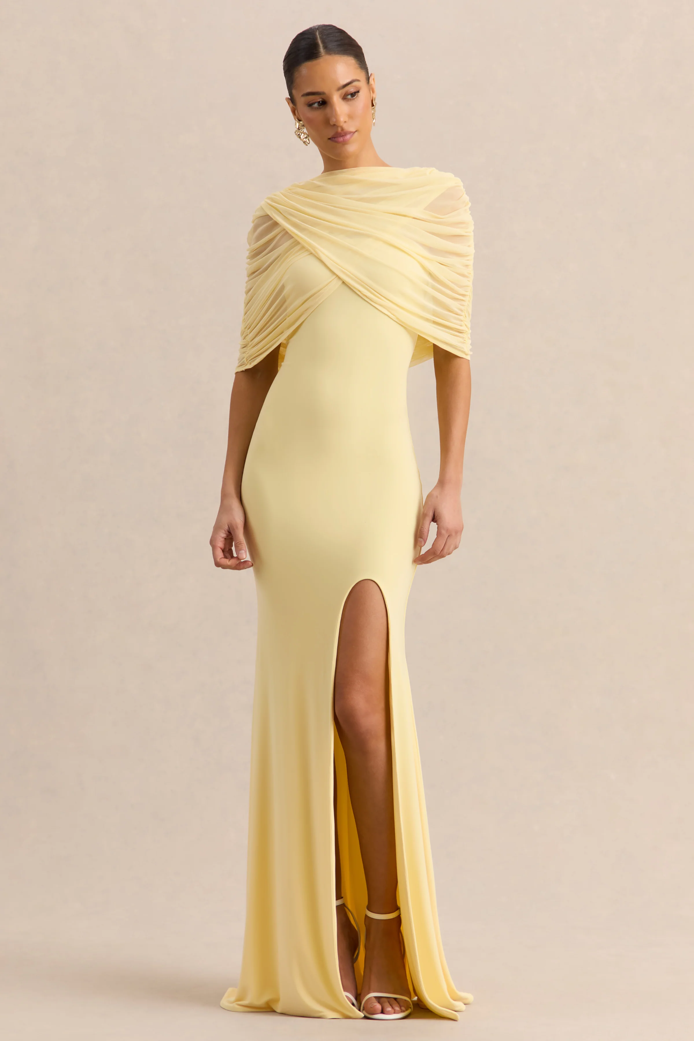 Melva | Lemon Bandeau Maxi Dress - Image 3