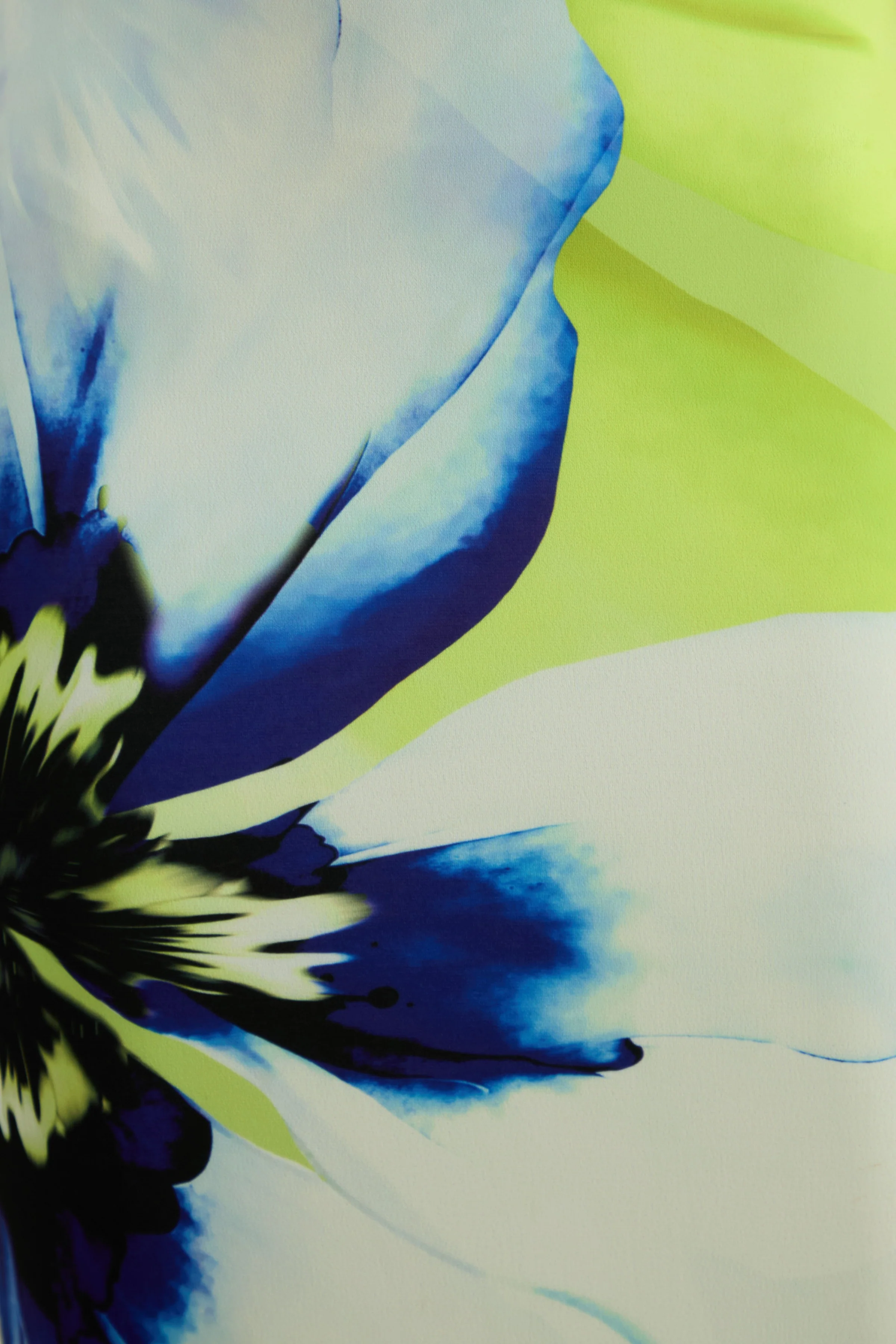Niya | Lime And Blue Floral Placement Print Asymmetric-Neck Maxi Dress - Image 8