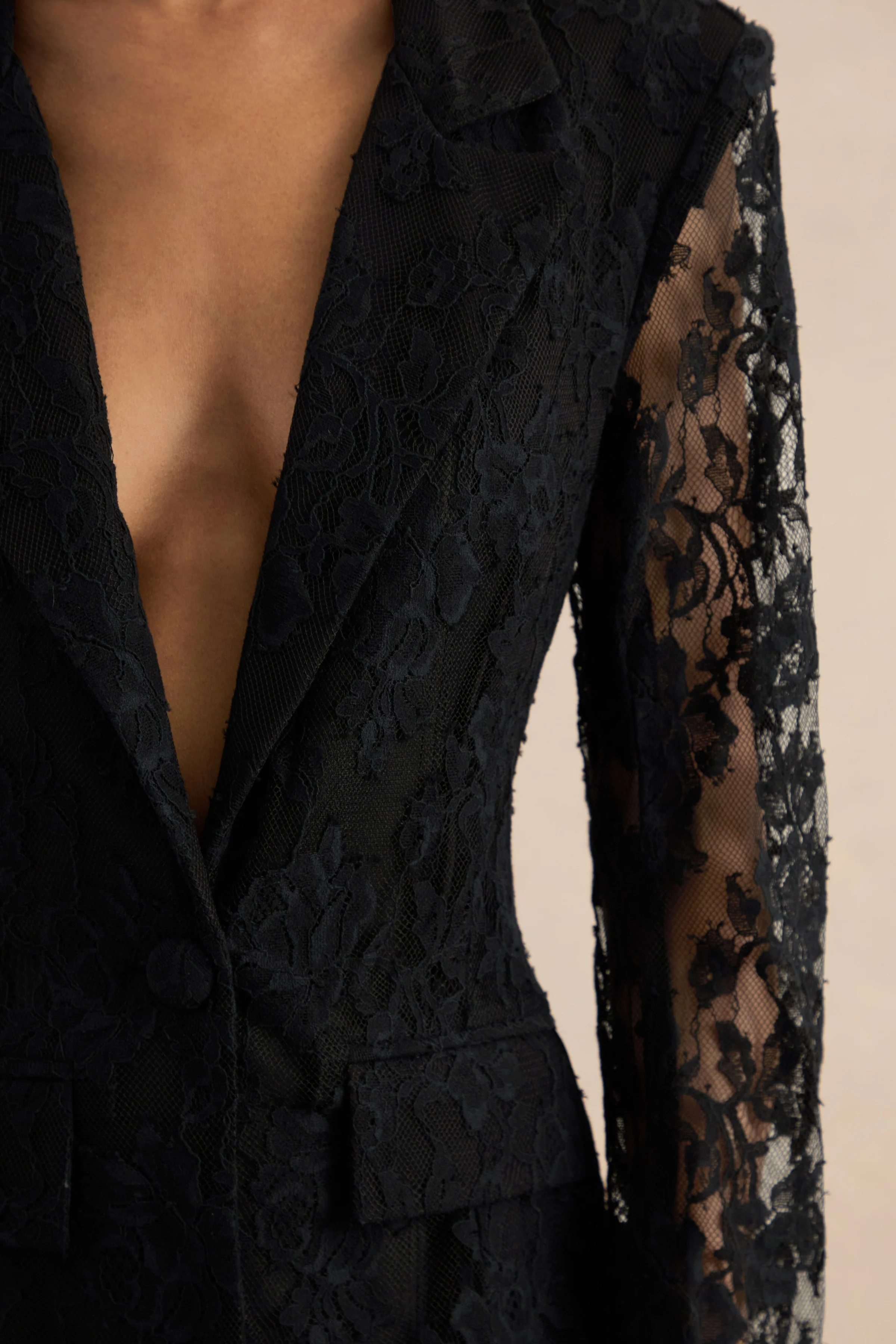 Vergia | Black Lace Tailored-Blazer - Image 6