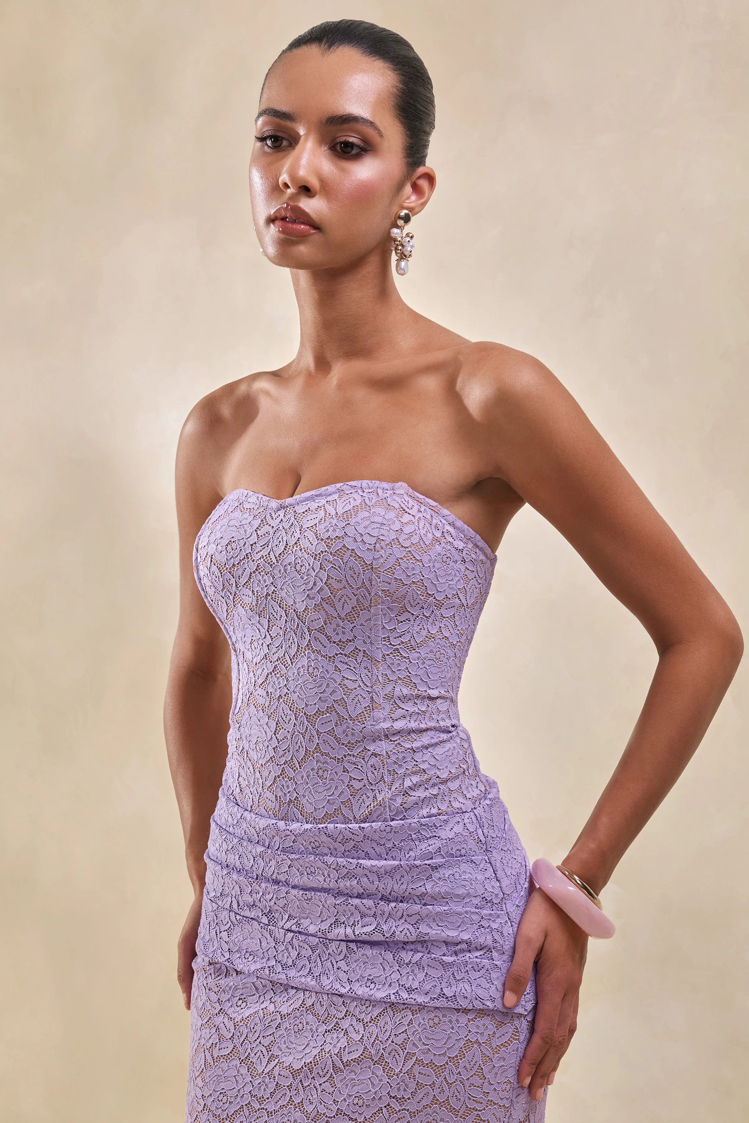 Vissia | Lilac Lace Bandeau Bodysuit - Image 7